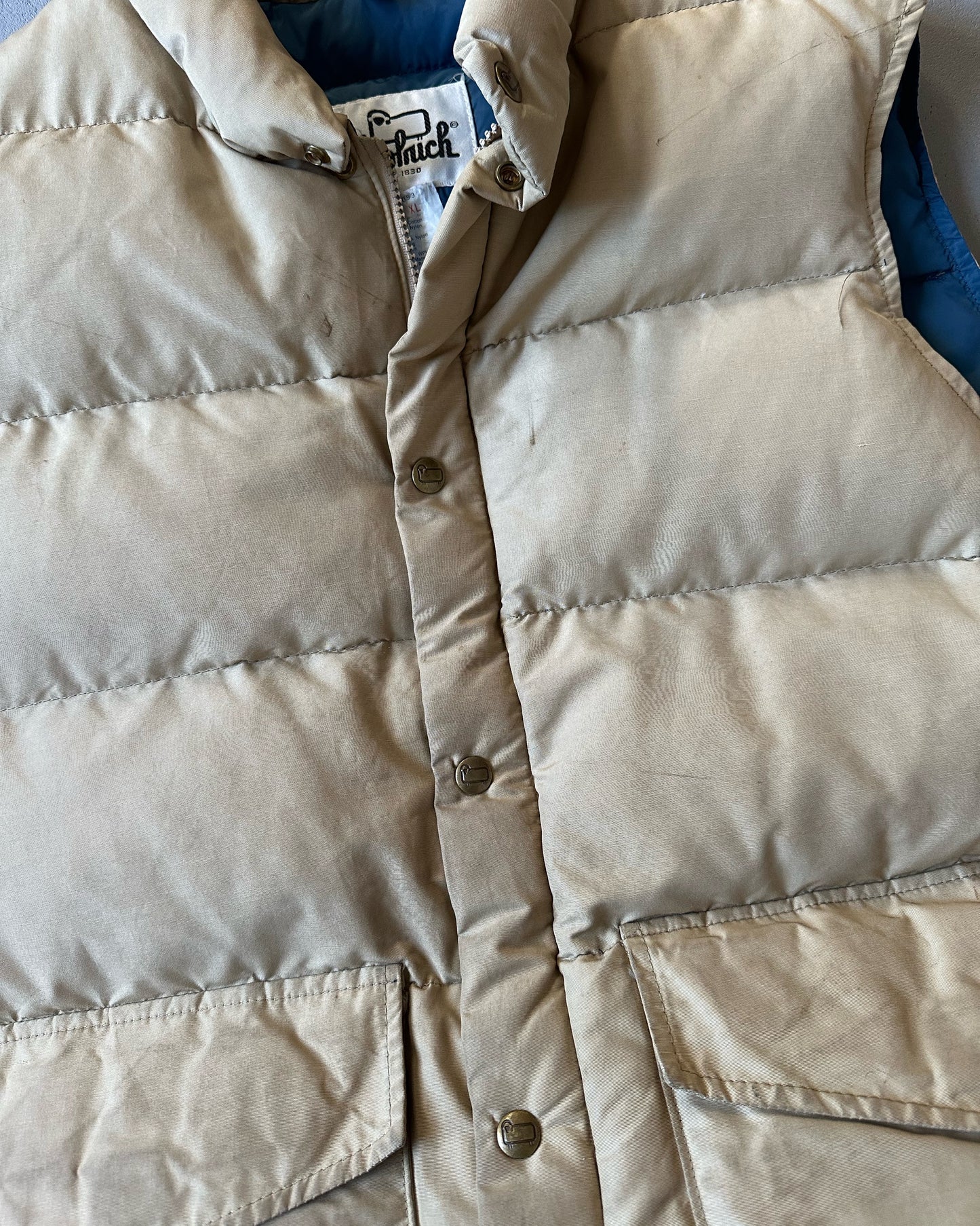 1980s - Beige Woolrich Puffer Vest - XL