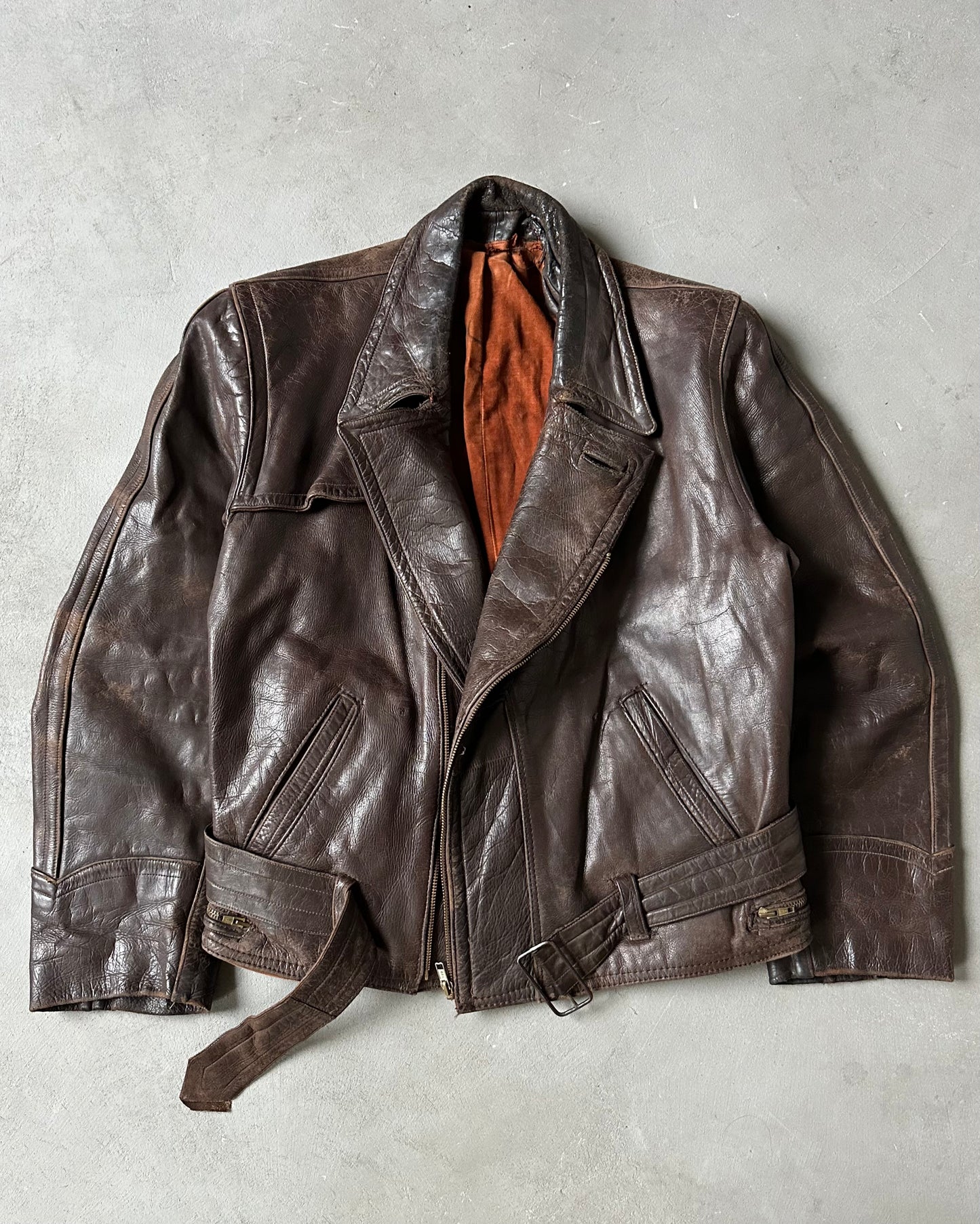 1940s - Dark Brown Elva German Leather Jacket - M/L