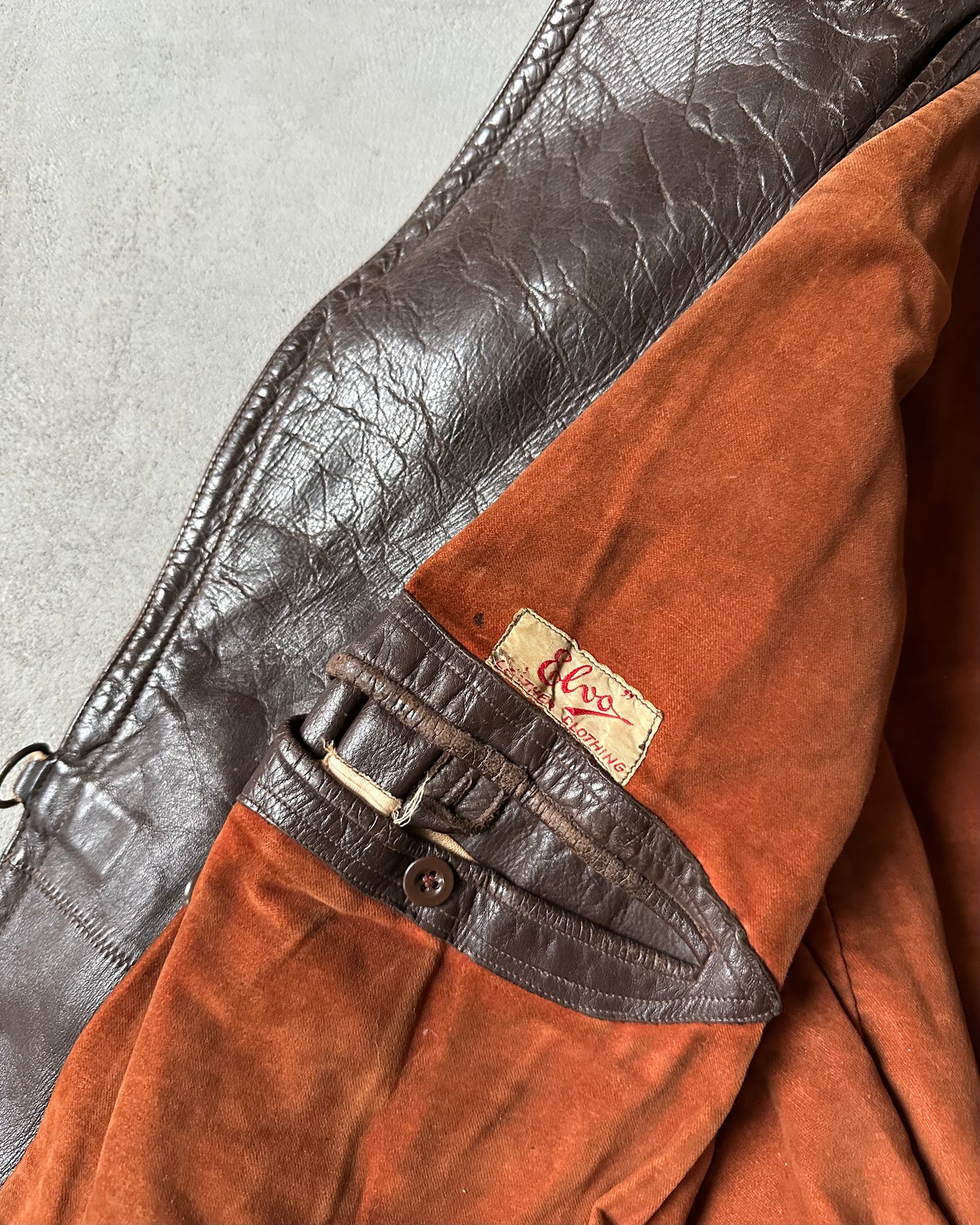 1940s - Dark Brown Elva German Leather Jacket - M/L