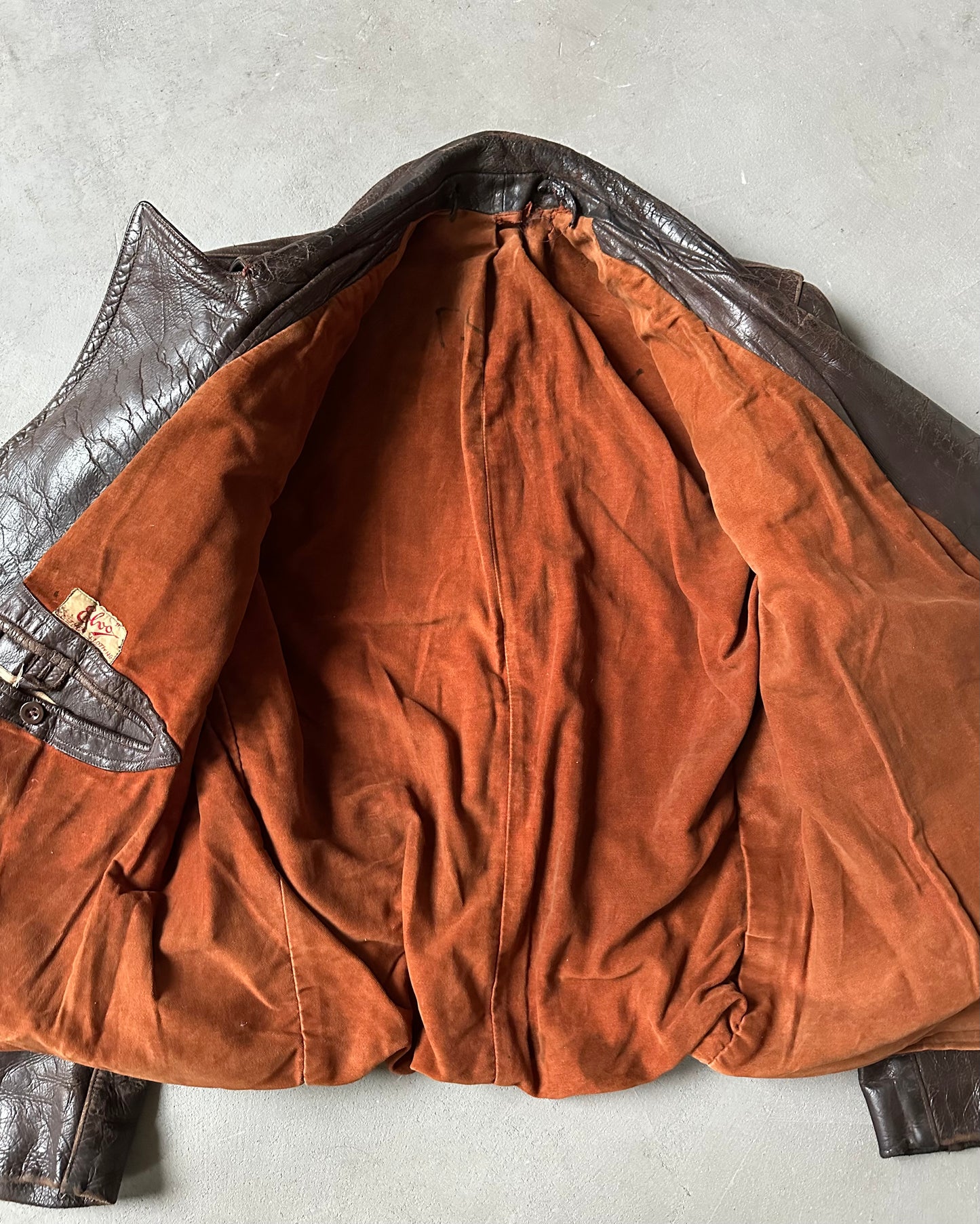 1940s - Dark Brown Elva German Leather Jacket - M/L