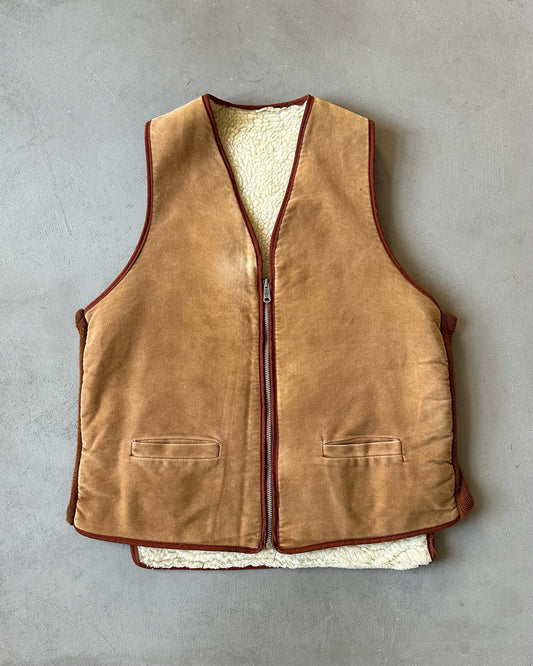 1970s - Tan Sherpa Vest - M/L