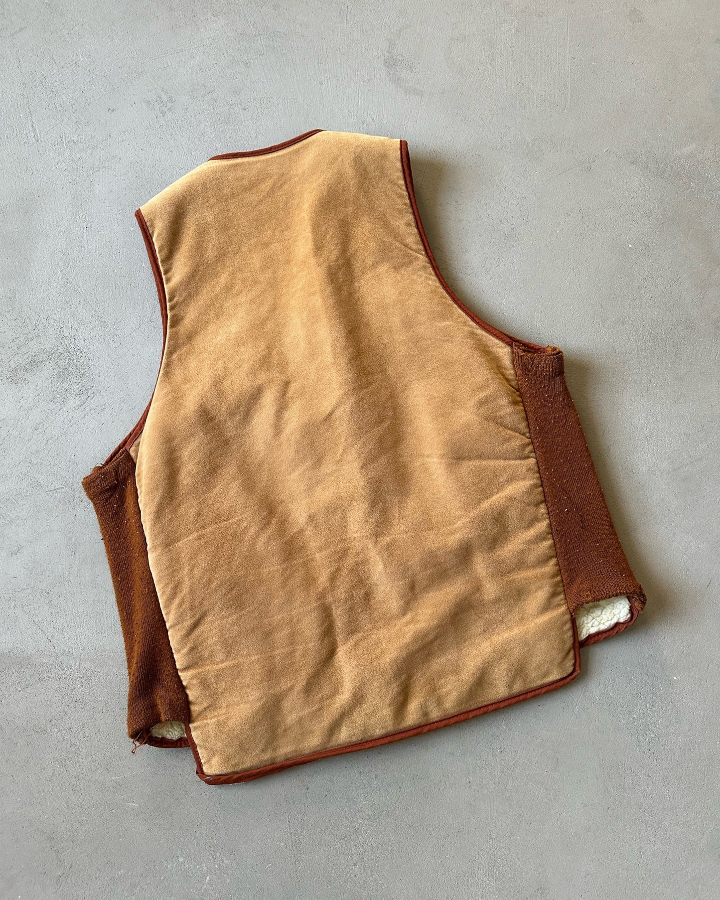 1970s - Tan Sherpa Vest - M/L