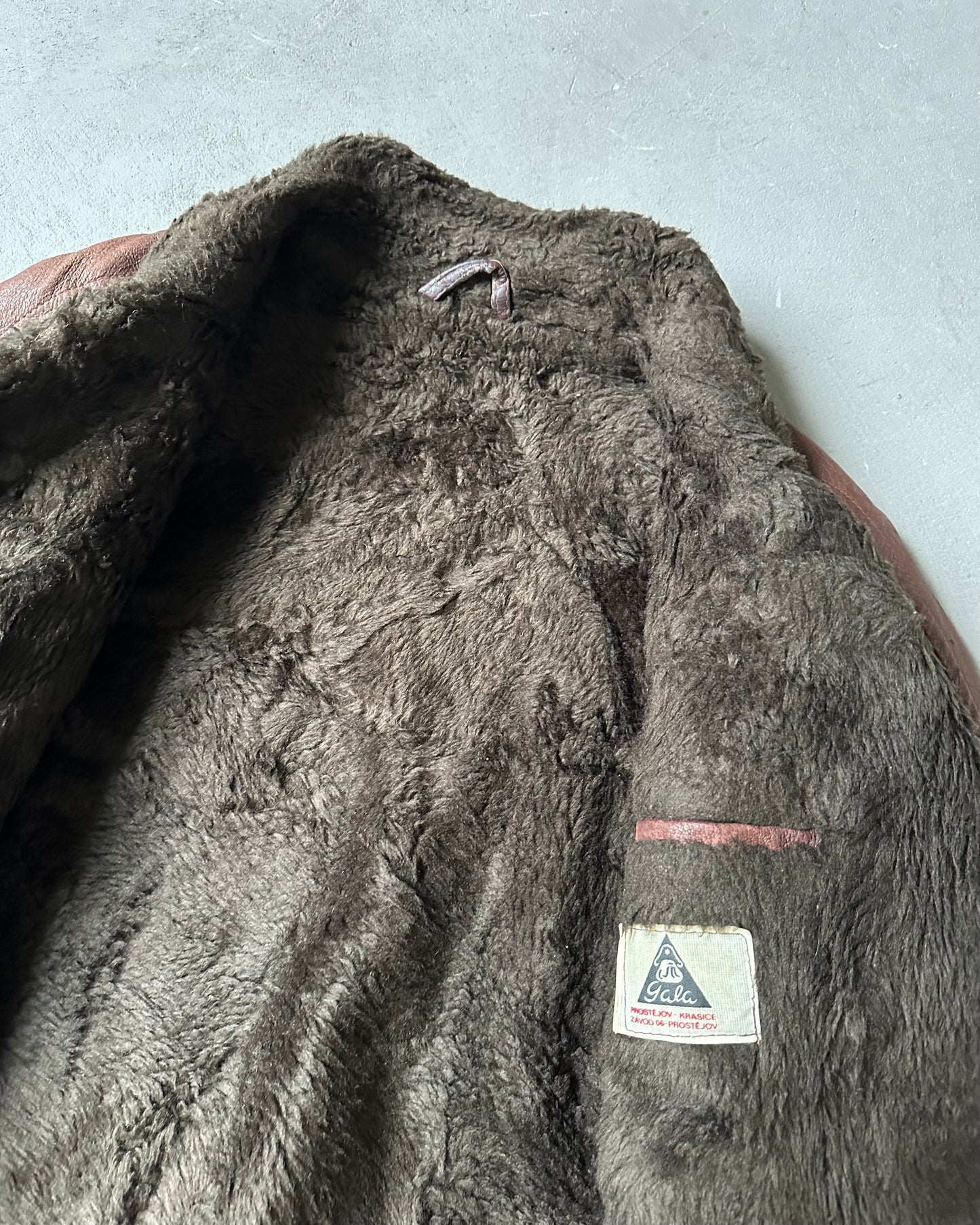 1960s - Brown Gala Faux Fur Leather Jacket - L