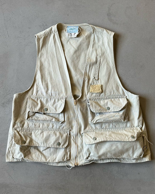 1970s - Light Grey Fishing Vest - M