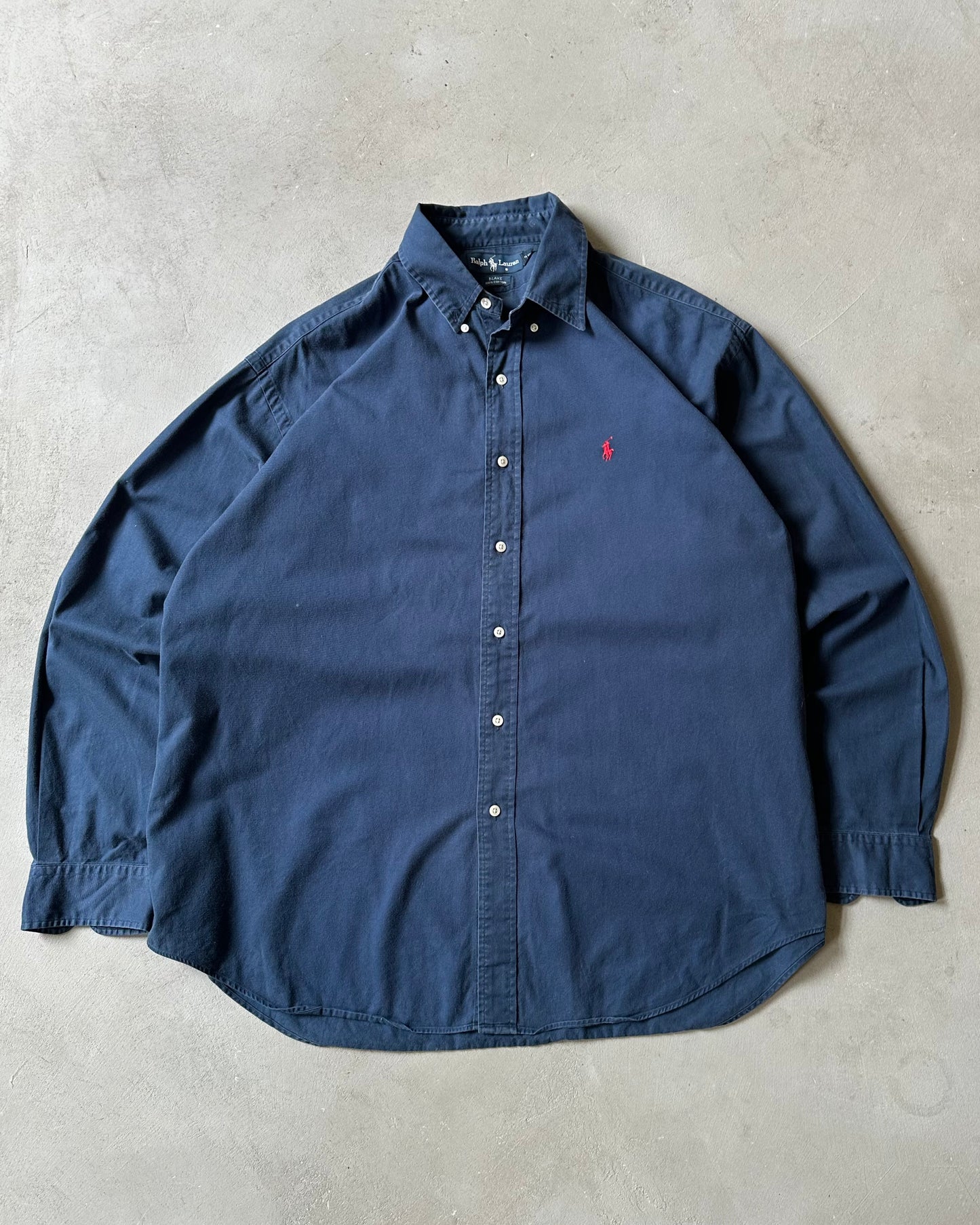 1990s - Navy Ralph Lauren Blake Shirt - XL