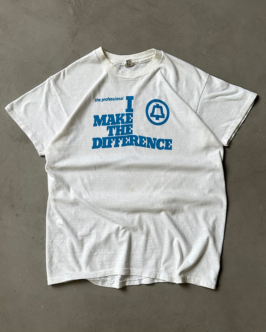 Années 70 - T-shirt blanc "I Make The Difference" - M