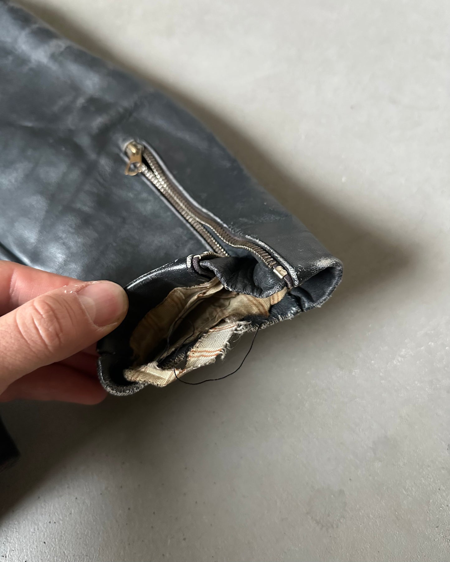 1940s - Black Lebesto German Leather Jacket - M