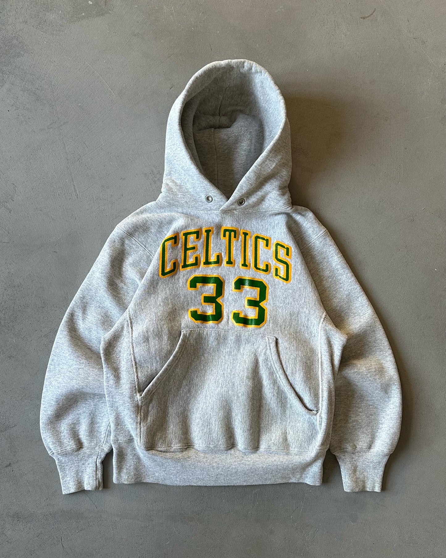 1990s - Ash Grey Celtics 33 Heavyweight Hoodie - XXS/XS