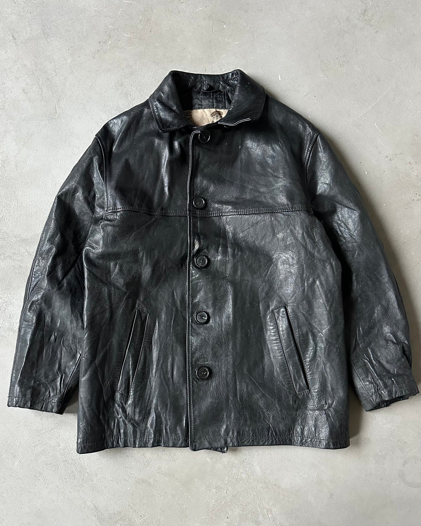 1980s - Black Natural Wear Leather Coat - M