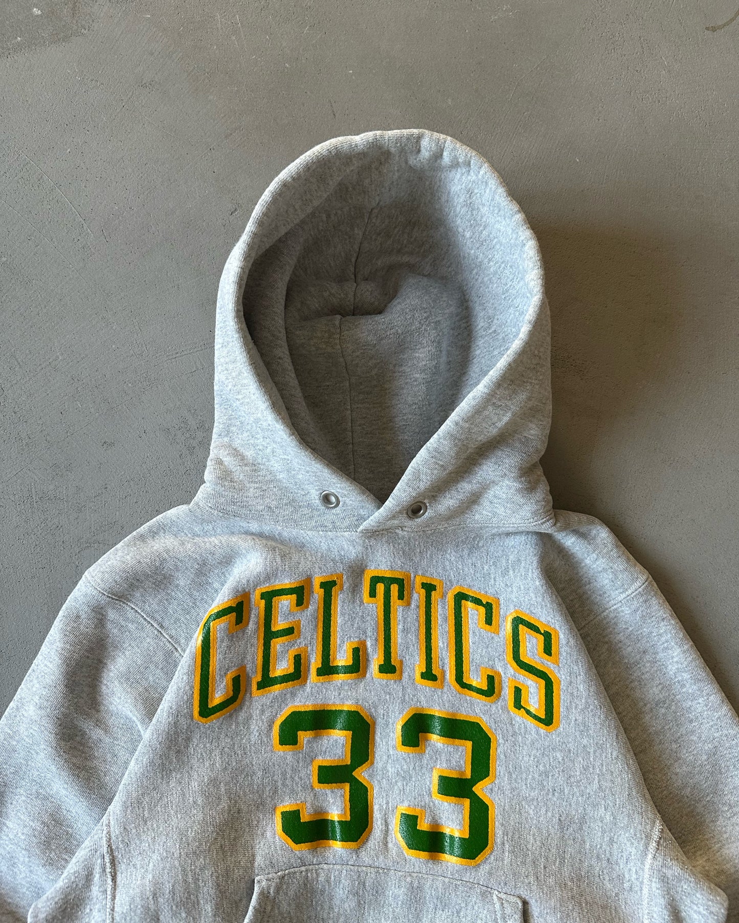 1990s - Ash Grey Celtics 33 Heavyweight Hoodie - XXS/XS