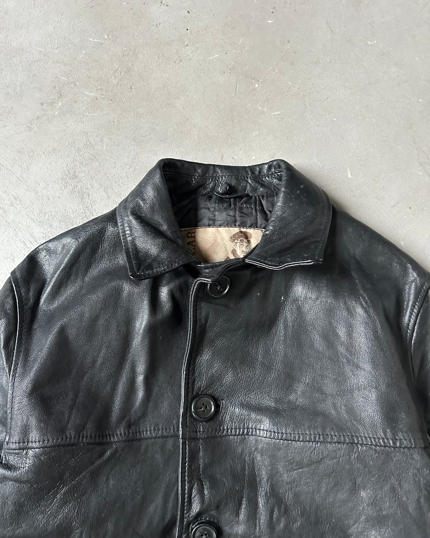 1980s - Black Natural Wear Leather Coat - M