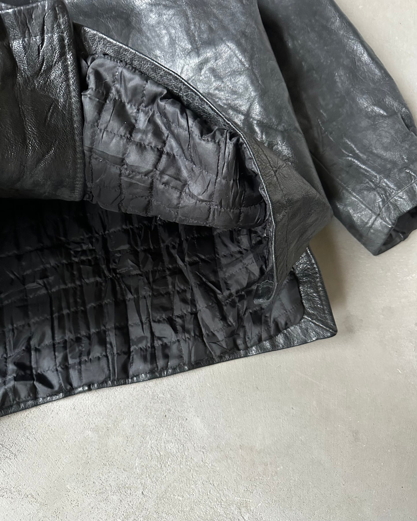 1980s - Black Natural Wear Leather Coat - M