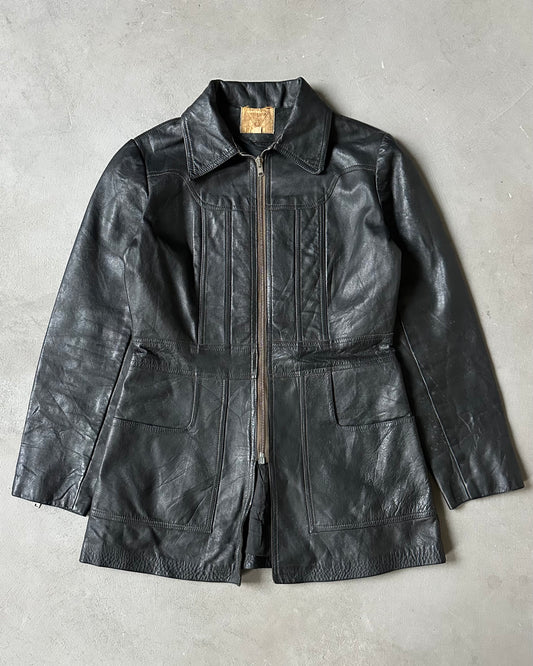 1950s - Black Tabenacle Women's Leather Jacket - (W)XS