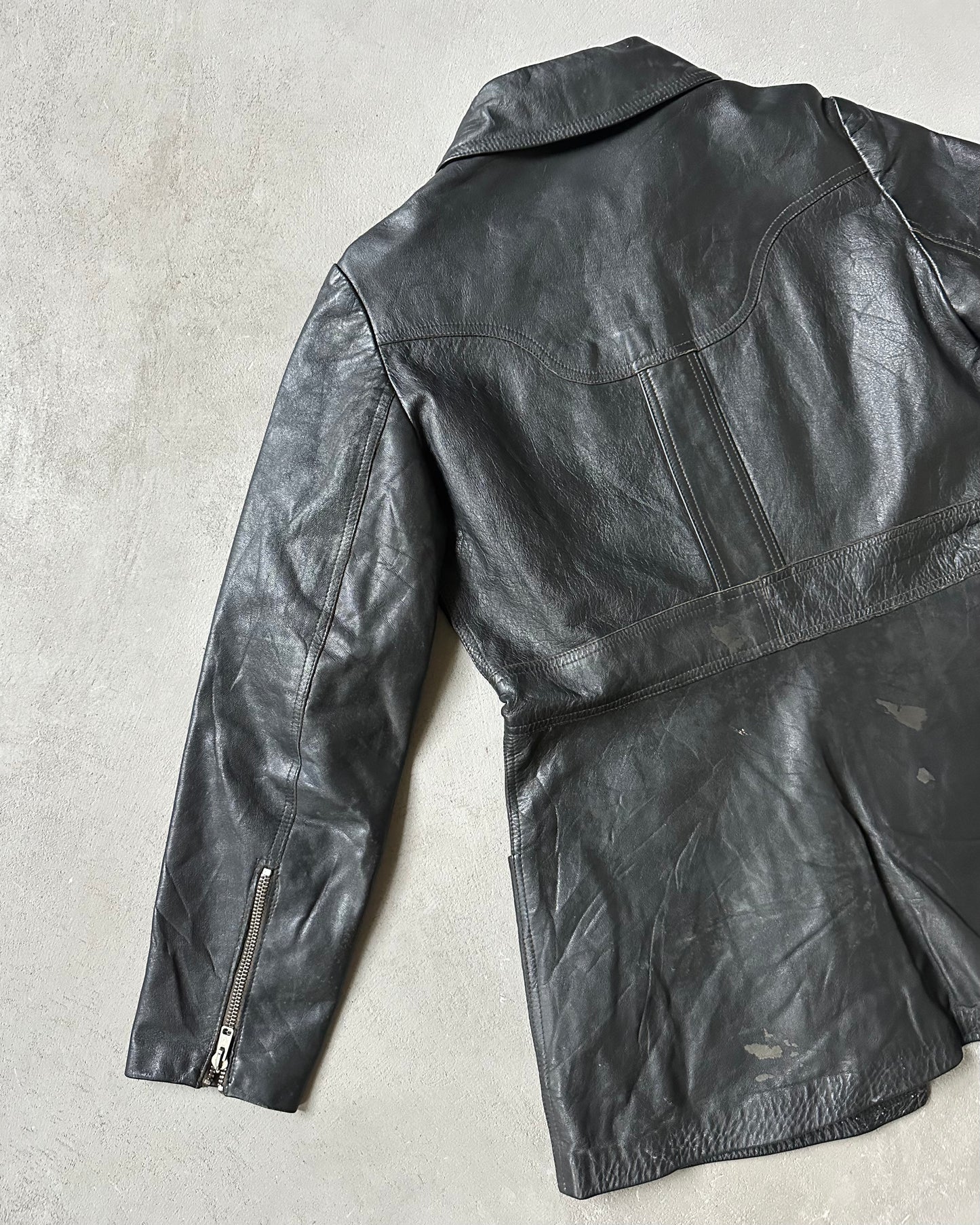 1950s - Black Tabenacle Women's Leather Jacket - (W)XS