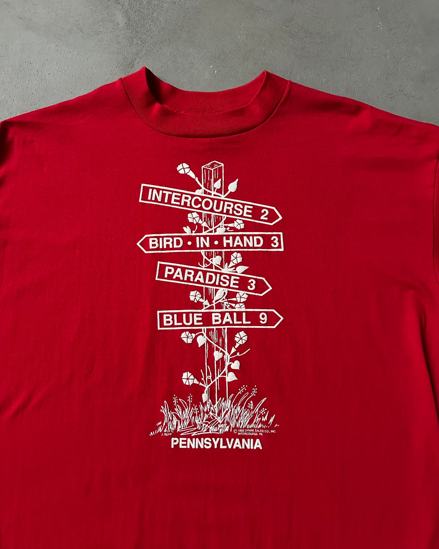 Années 80 - T-Shirt Rouge Intercourse - XL