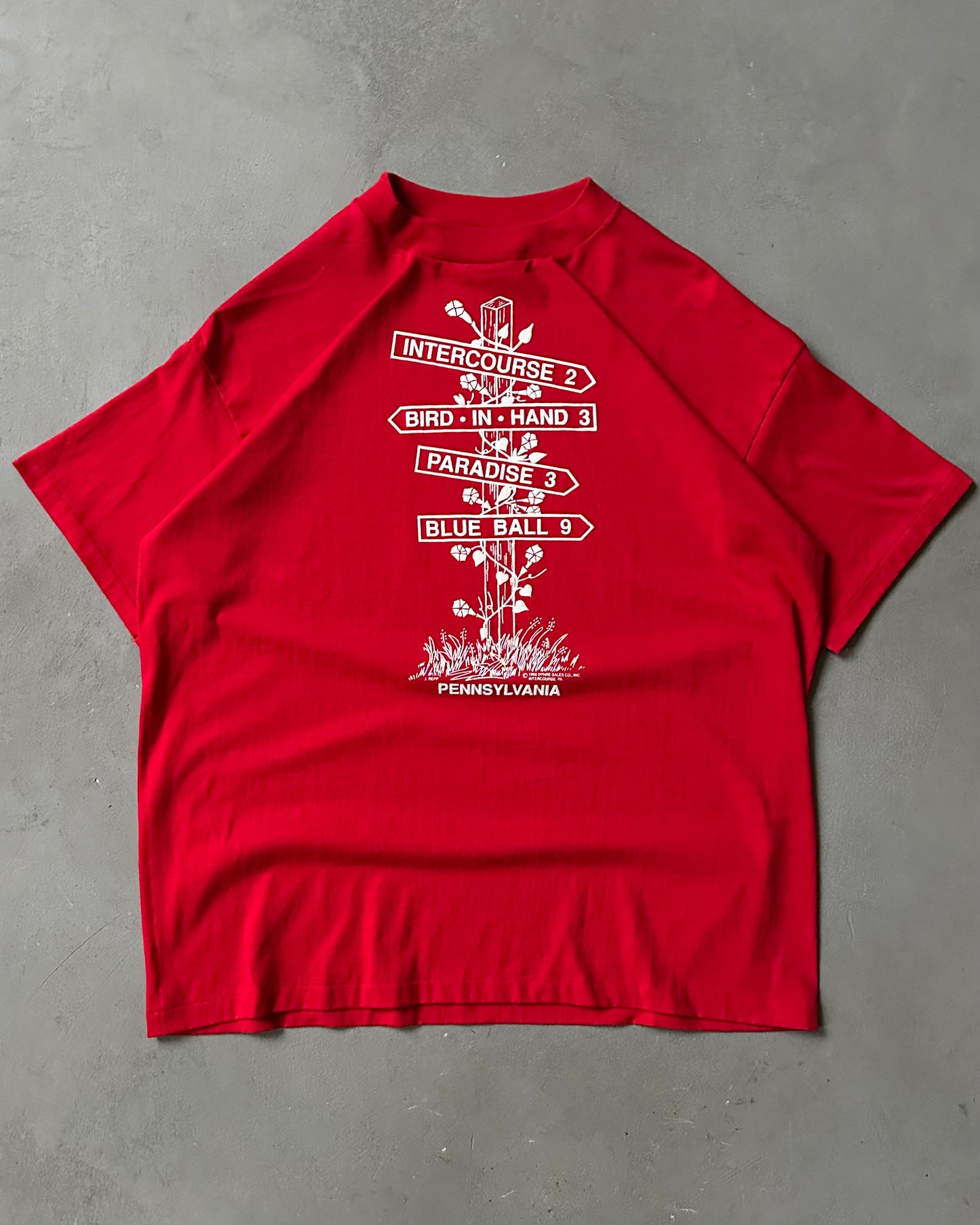 Années 80 - T-Shirt Rouge Intercourse - XL