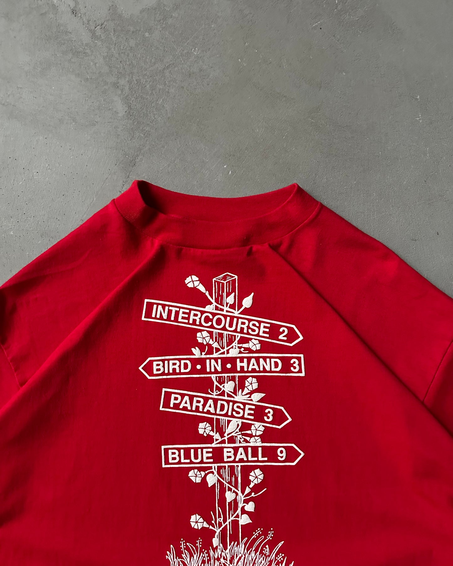 Années 80 - T-Shirt Rouge Intercourse - XL