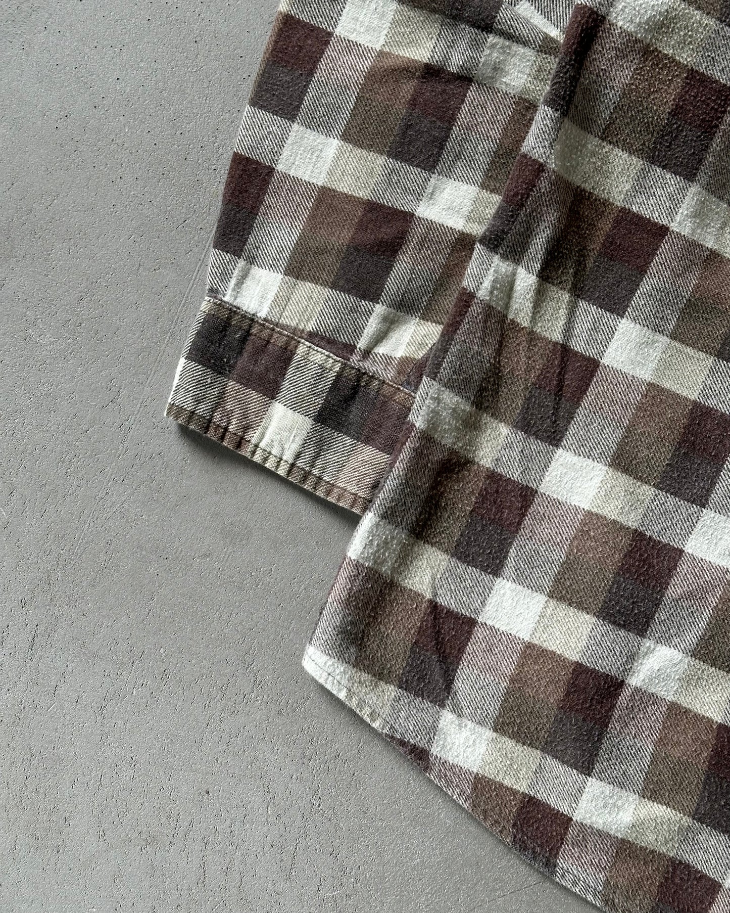 1990s - Brown Ozark Plaid Flannel - L