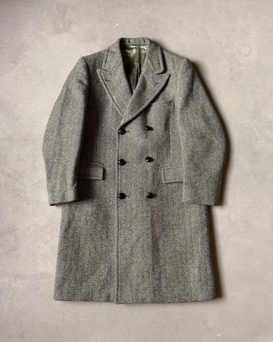 1980s - Grey Tweed Coat - 38
