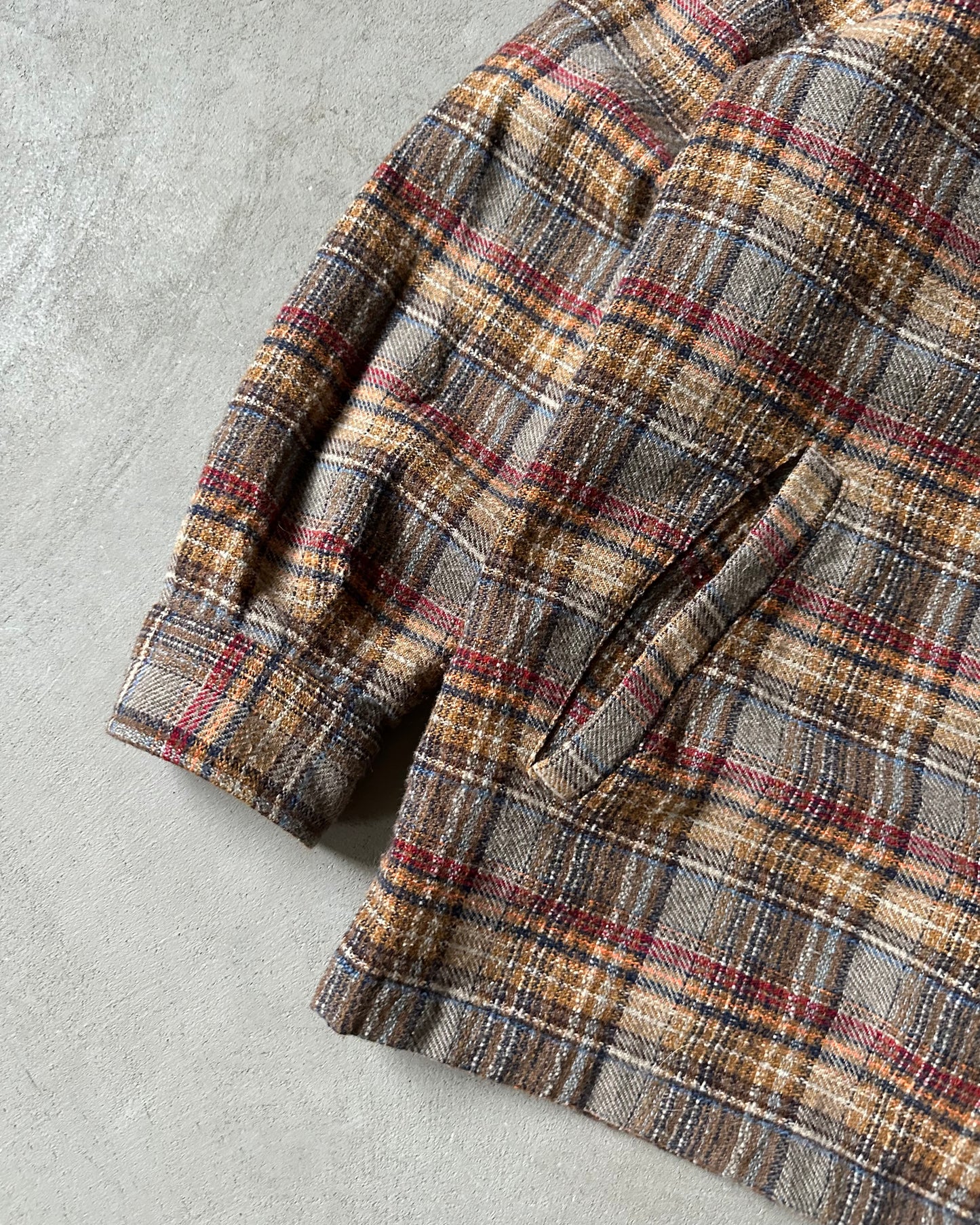 1990s - Grey/Red Marlboro Plaid Jacket - L