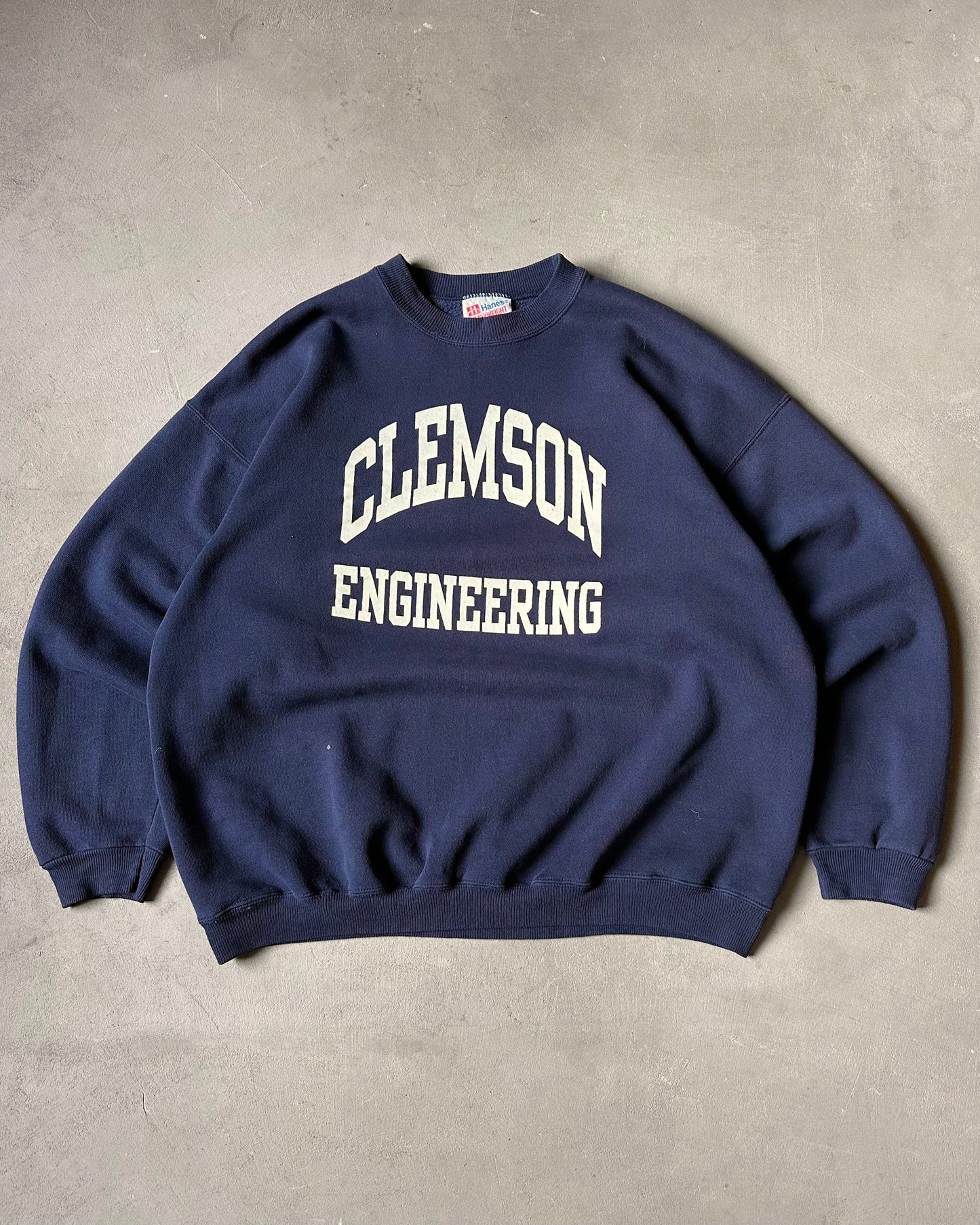 Années 90 - Sweat ras du cou Clemson bleu marine - XL