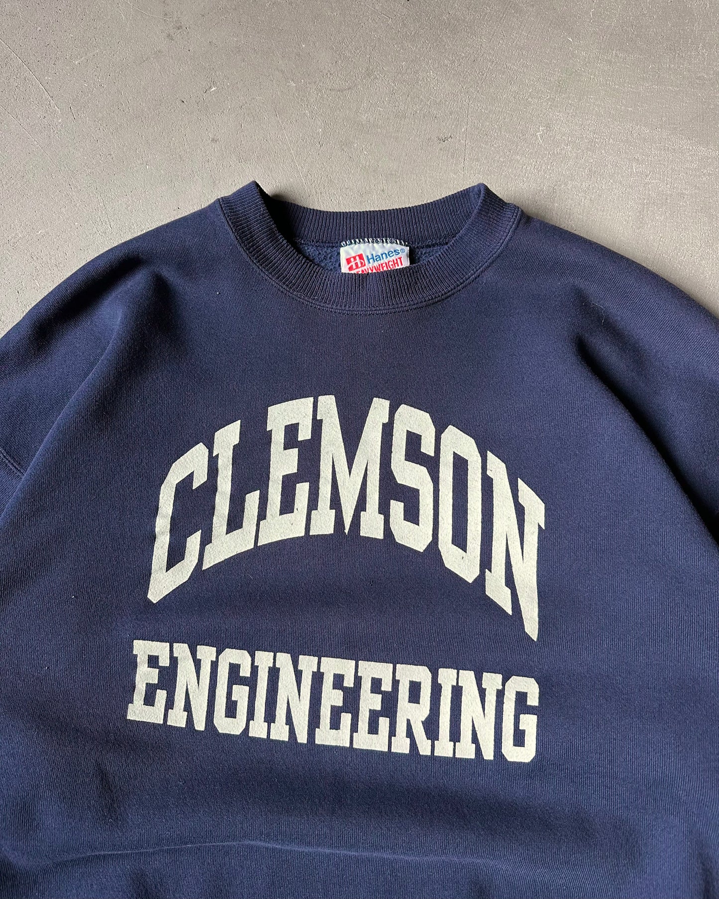 Années 90 - Sweat ras du cou Clemson bleu marine - XL