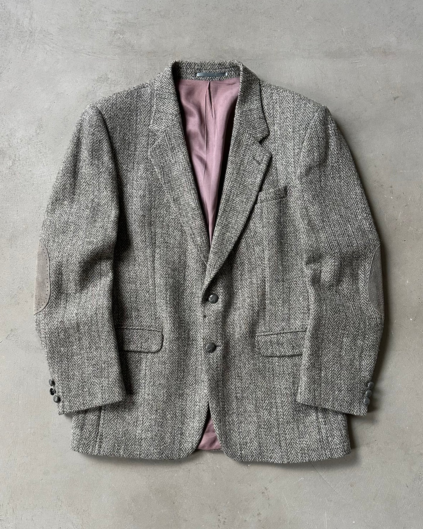 1980s - Grey Harris Tweed Blazer - 42