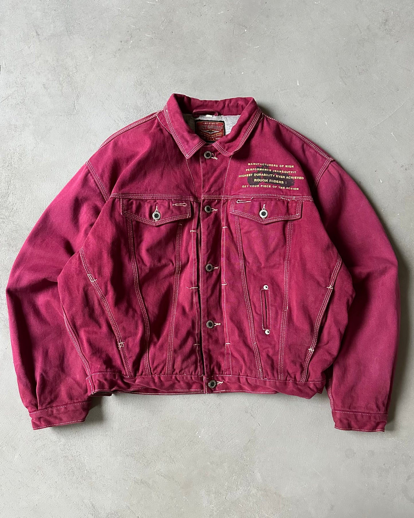 1990s - Cranberry Hot Gossip Trucker Jacket - M