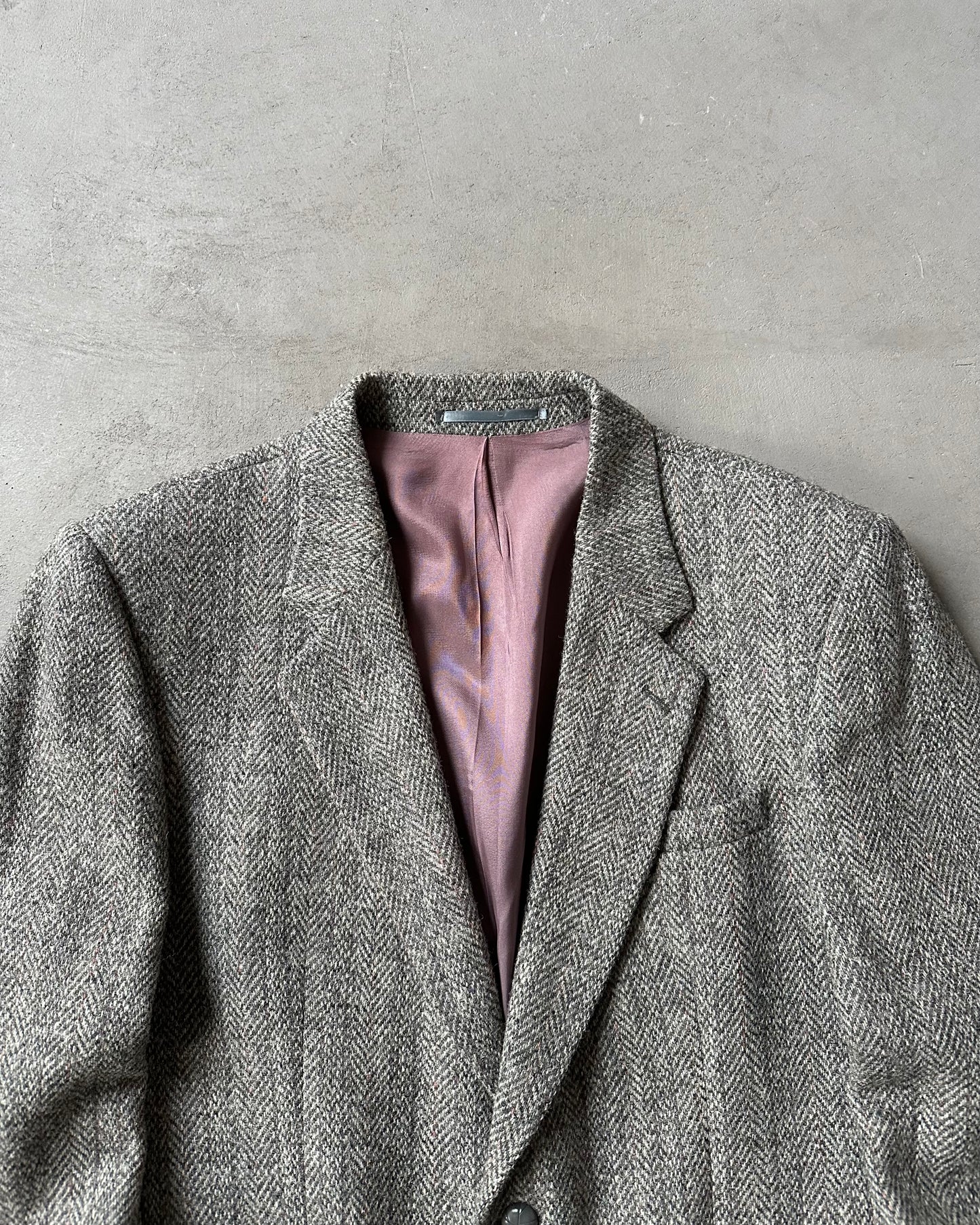 1980s - Grey Harris Tweed Blazer - 42