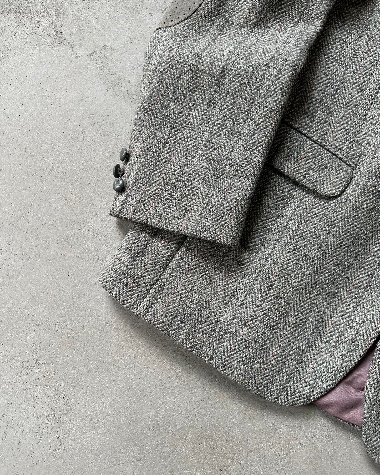 1980s - Grey Harris Tweed Blazer - 42