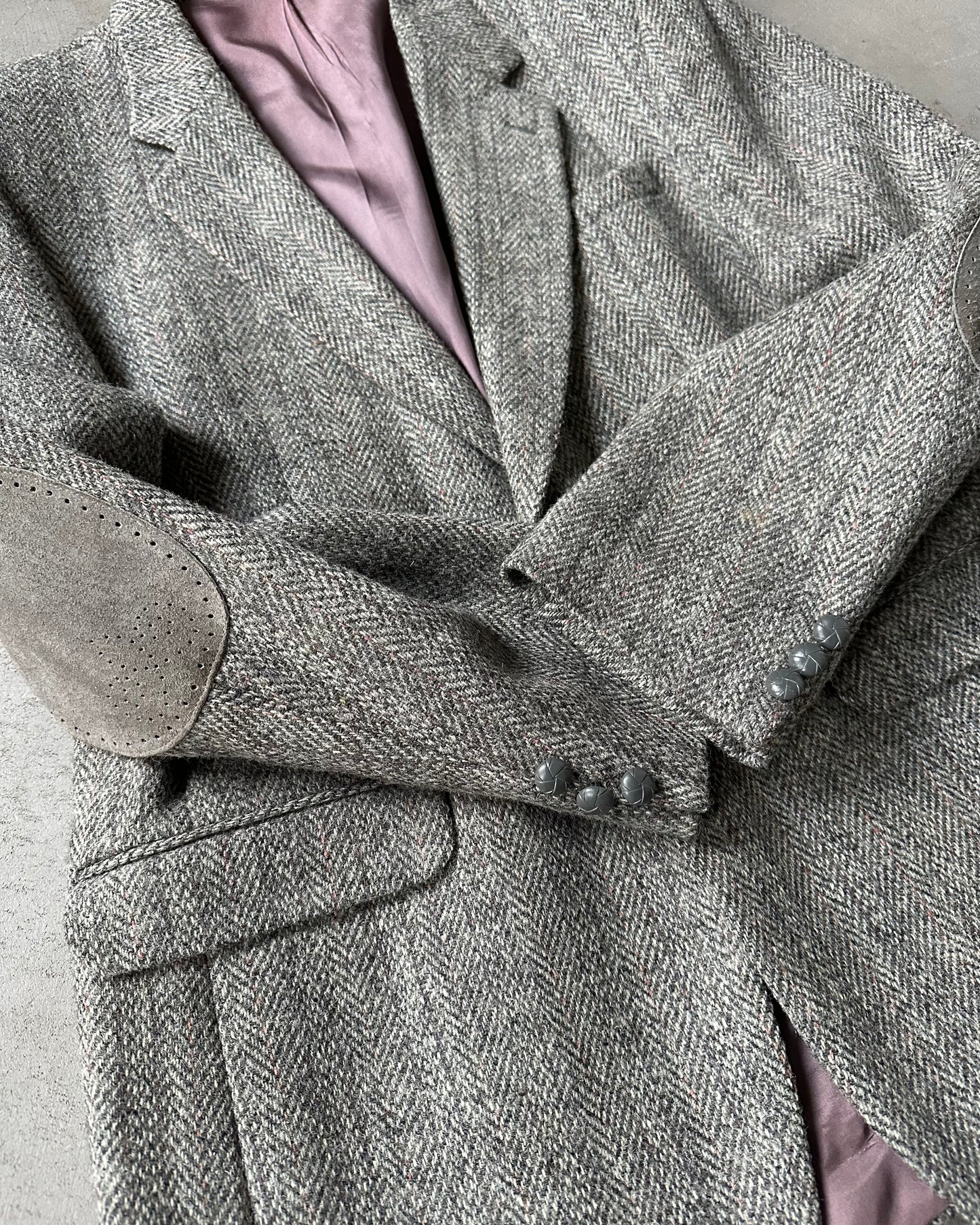 1980s - Grey Harris Tweed Blazer - 42