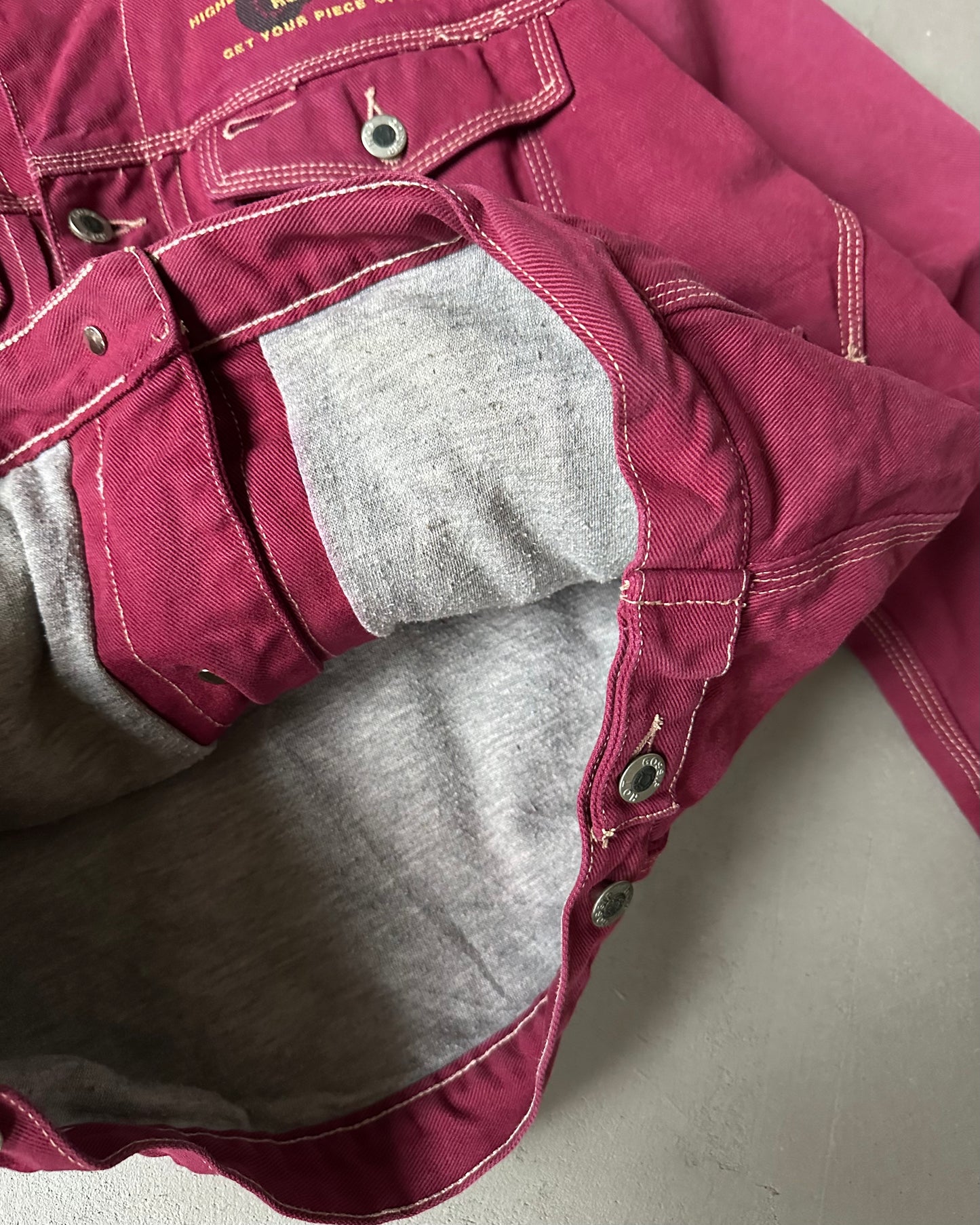 1990s - Cranberry Hot Gossip Trucker Jacket - M