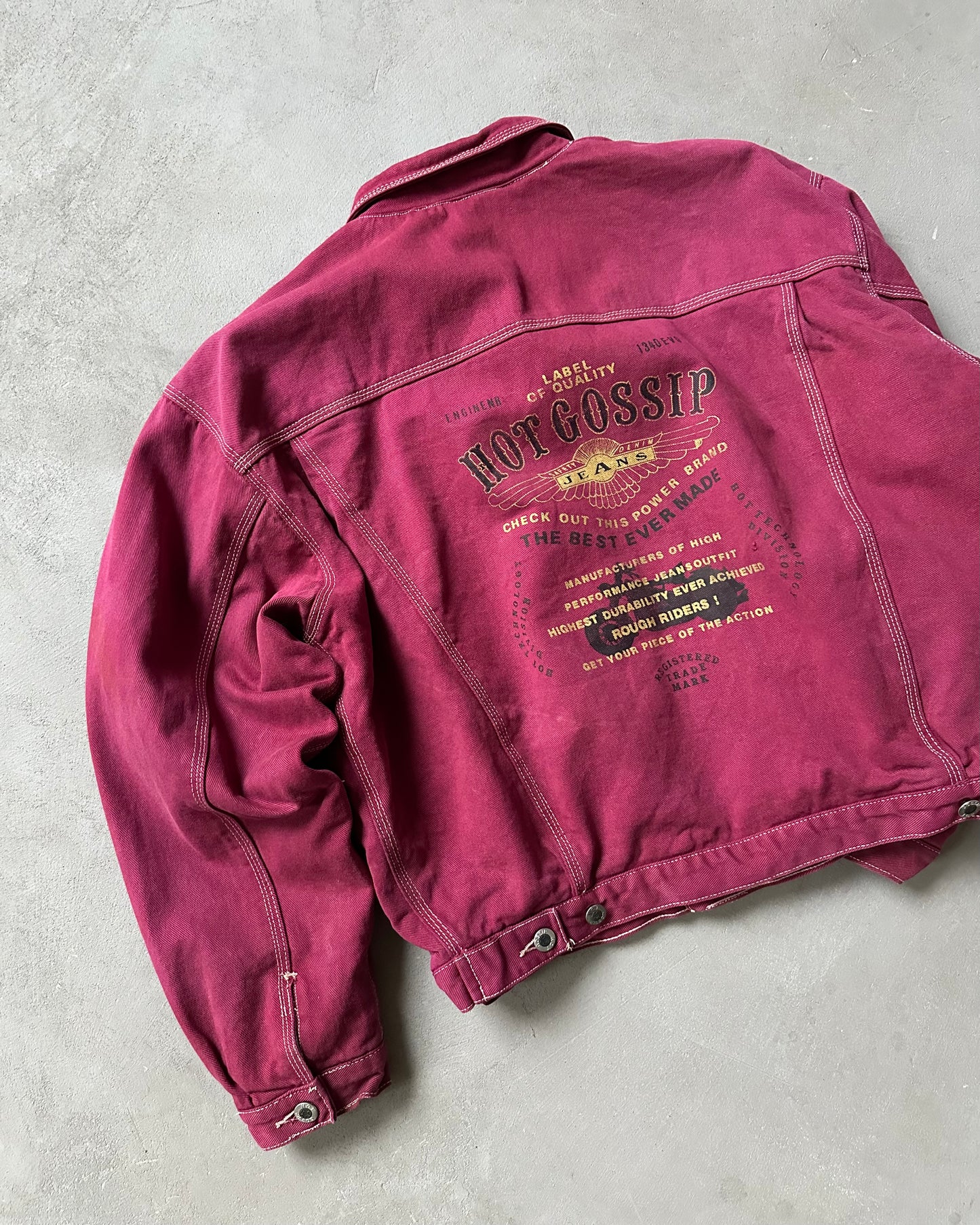 1990s - Cranberry Hot Gossip Trucker Jacket - M