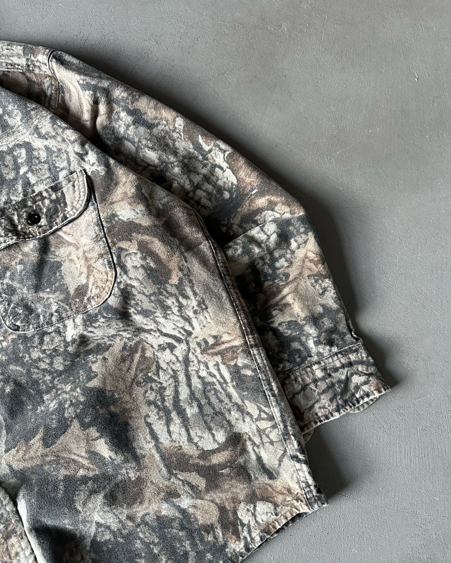 1990s - Camo Chamois Button Up - L/XL