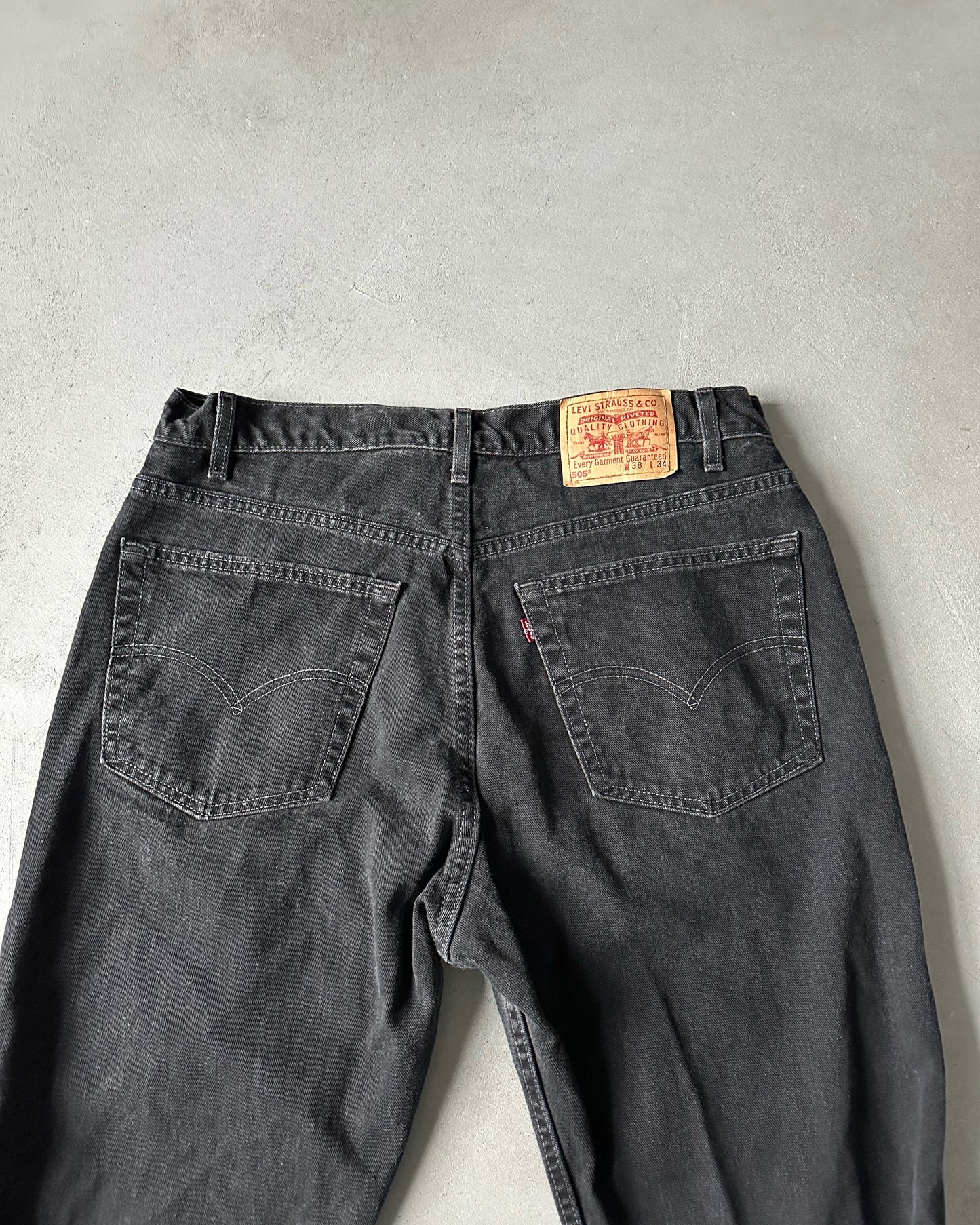 1990s - Black 505 Levi's Jeans USA - 35x33