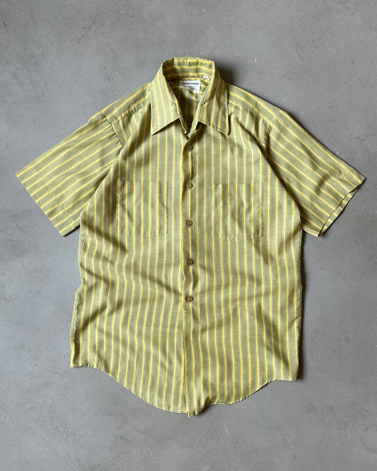 1960s - Green/Yellow Kentfield Striped Shirt - M/L