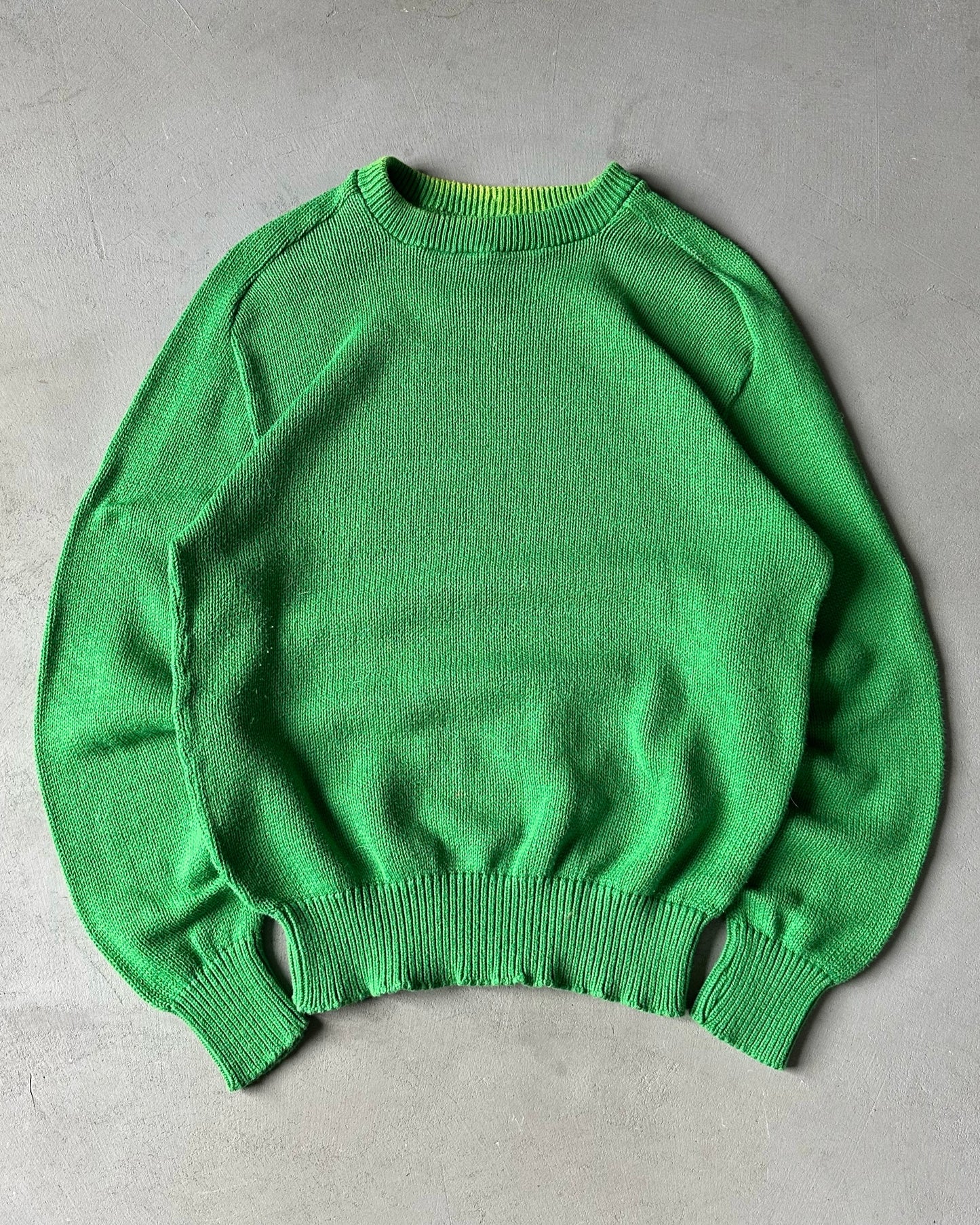 1990s - Faded Kelly Green Woolrich Cotton Sweater - M/L