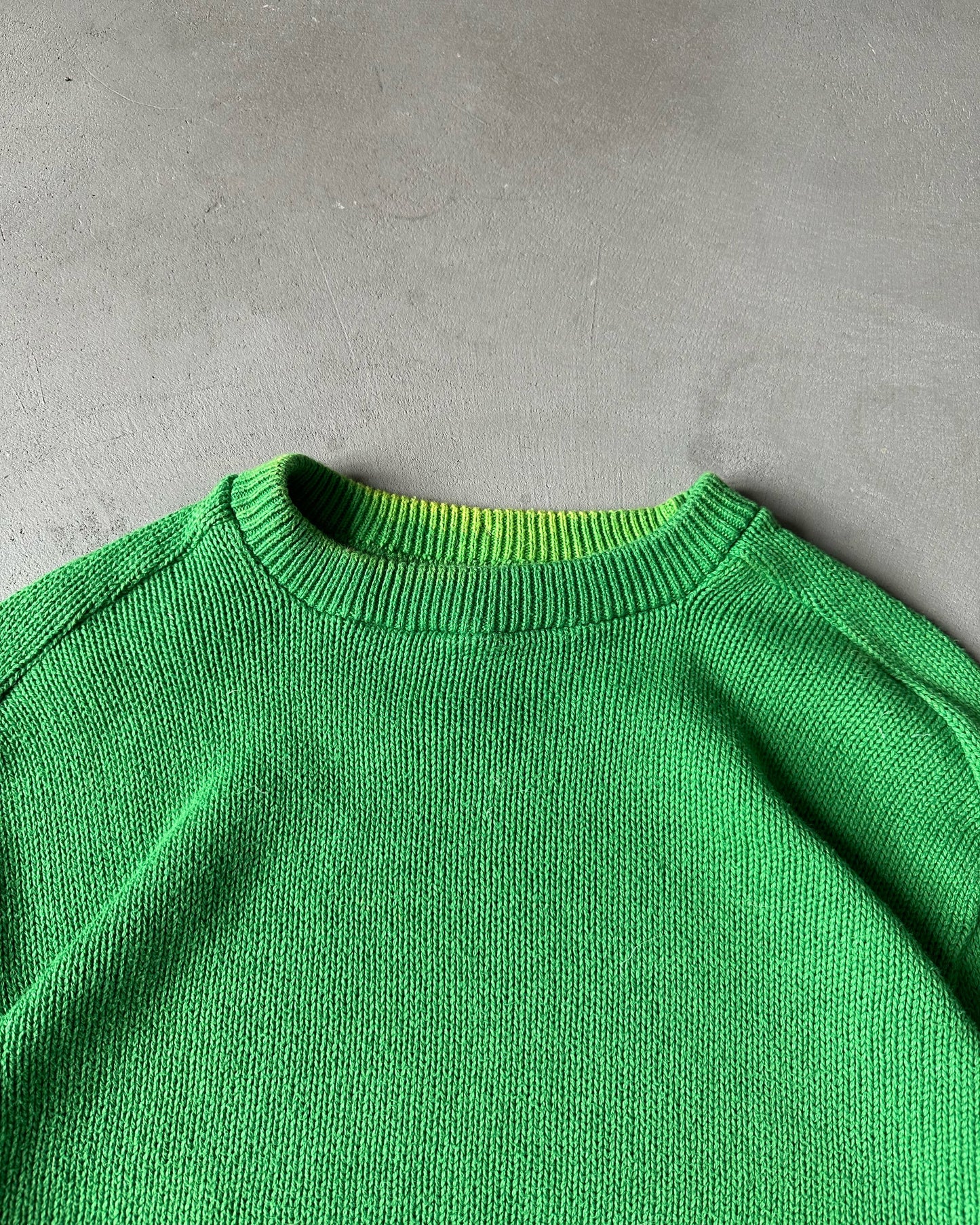 1990s - Faded Kelly Green Woolrich Cotton Sweater - M/L