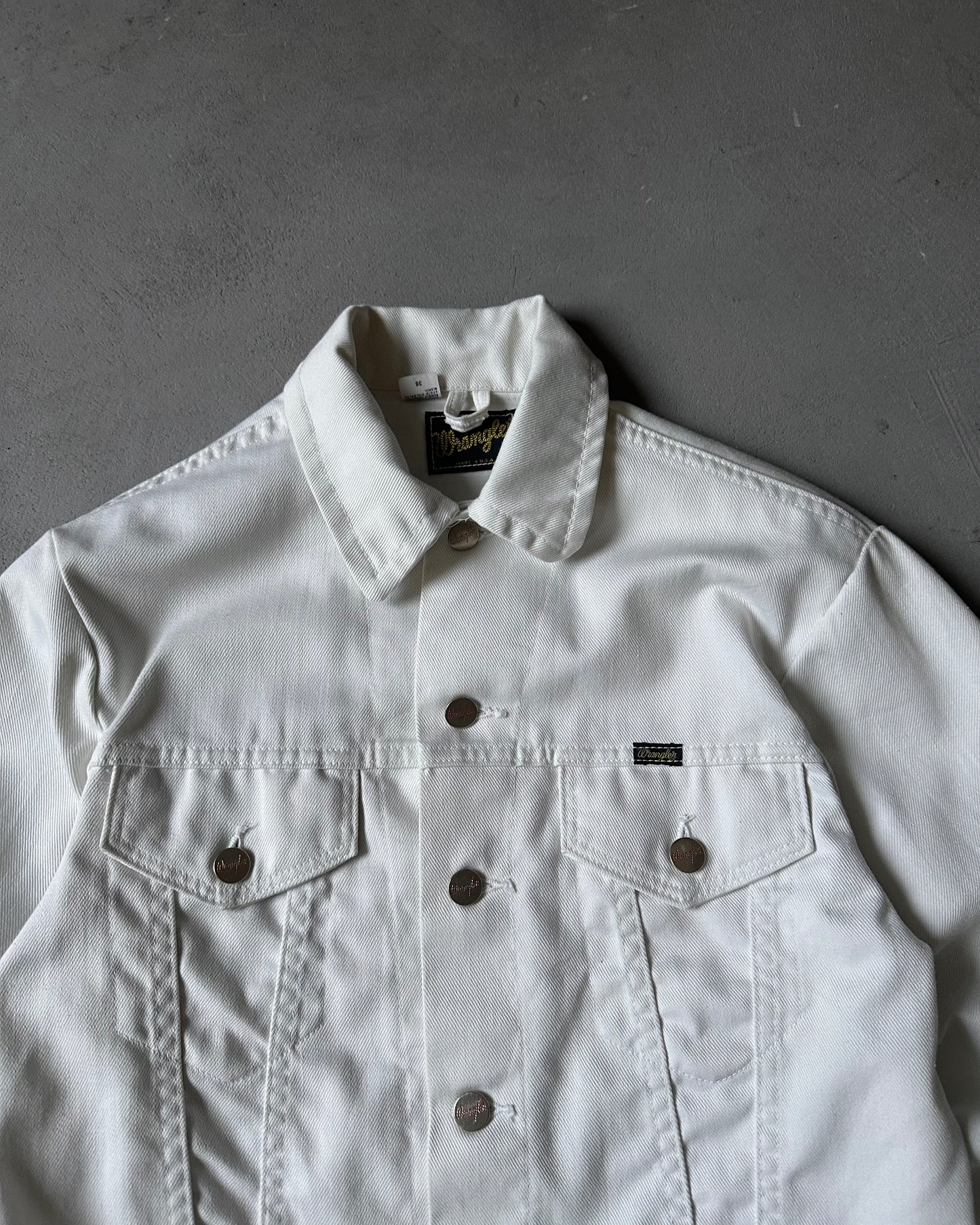 1980s - White Wrangler Trucker Jacket - XS