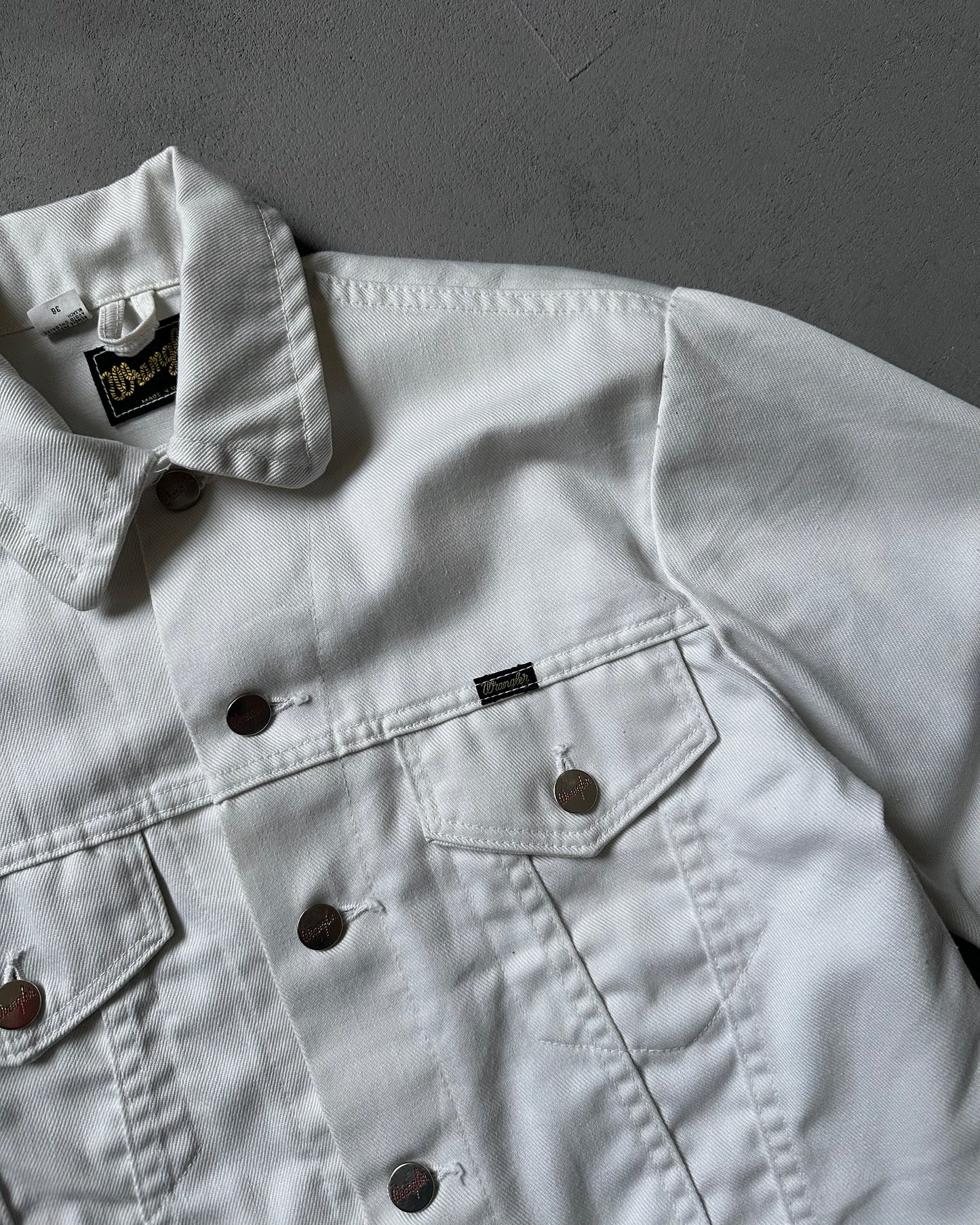 1980s - White Wrangler Trucker Jacket - XS