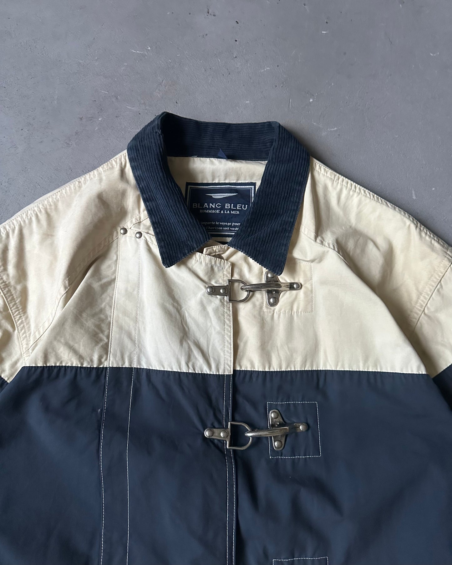 2000s - Navy/Cream Fireman Jacket - XL