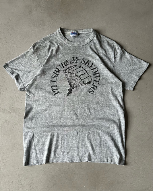 1980s - Distressed Grey "Pittsburgh Skydivers" T-Shirt - S