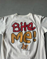 1990s - Cream "Bite Me" T-Shirt - M/L