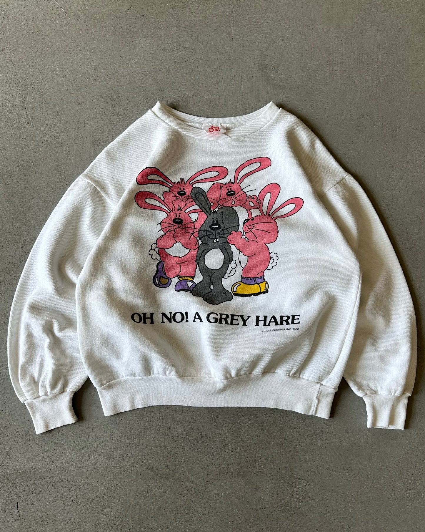 1980s - White "Grey Hare" Crewneck - (W)XS