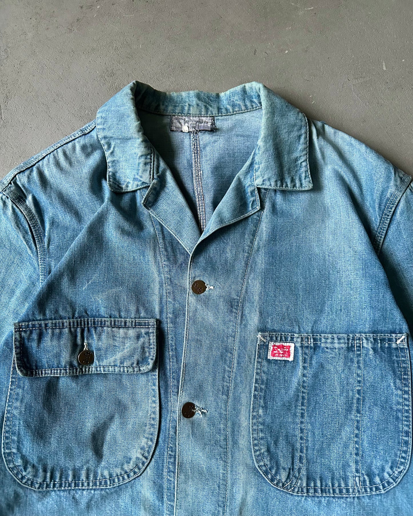Années 1970 - Veste de travail en jean - M/L