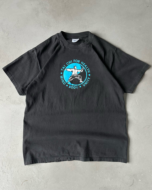 1990s - Black Thai Chi T-Shirt - M/L