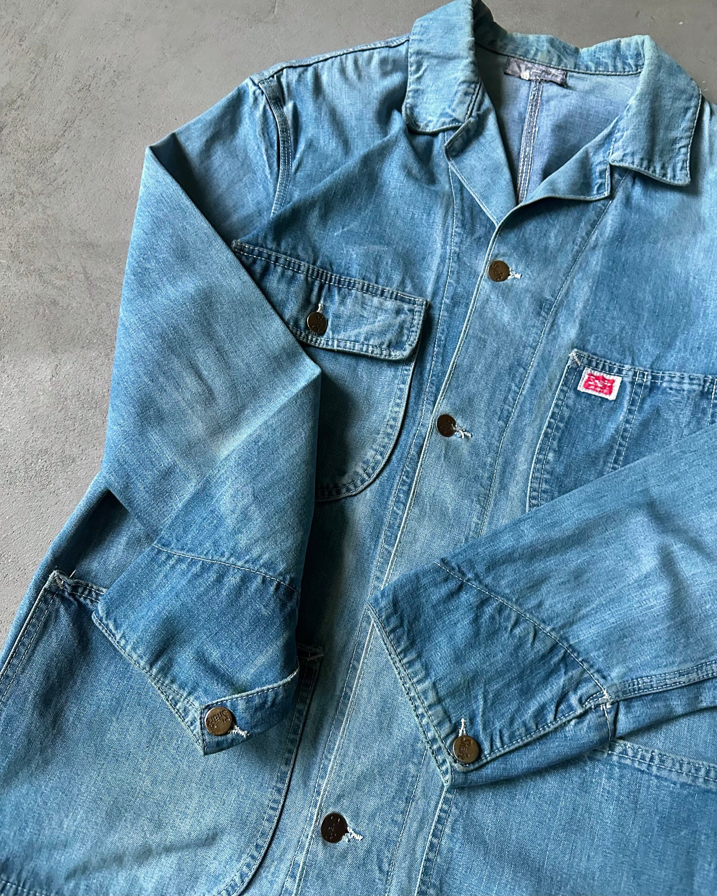 Années 1970 - Veste de travail en jean - M/L