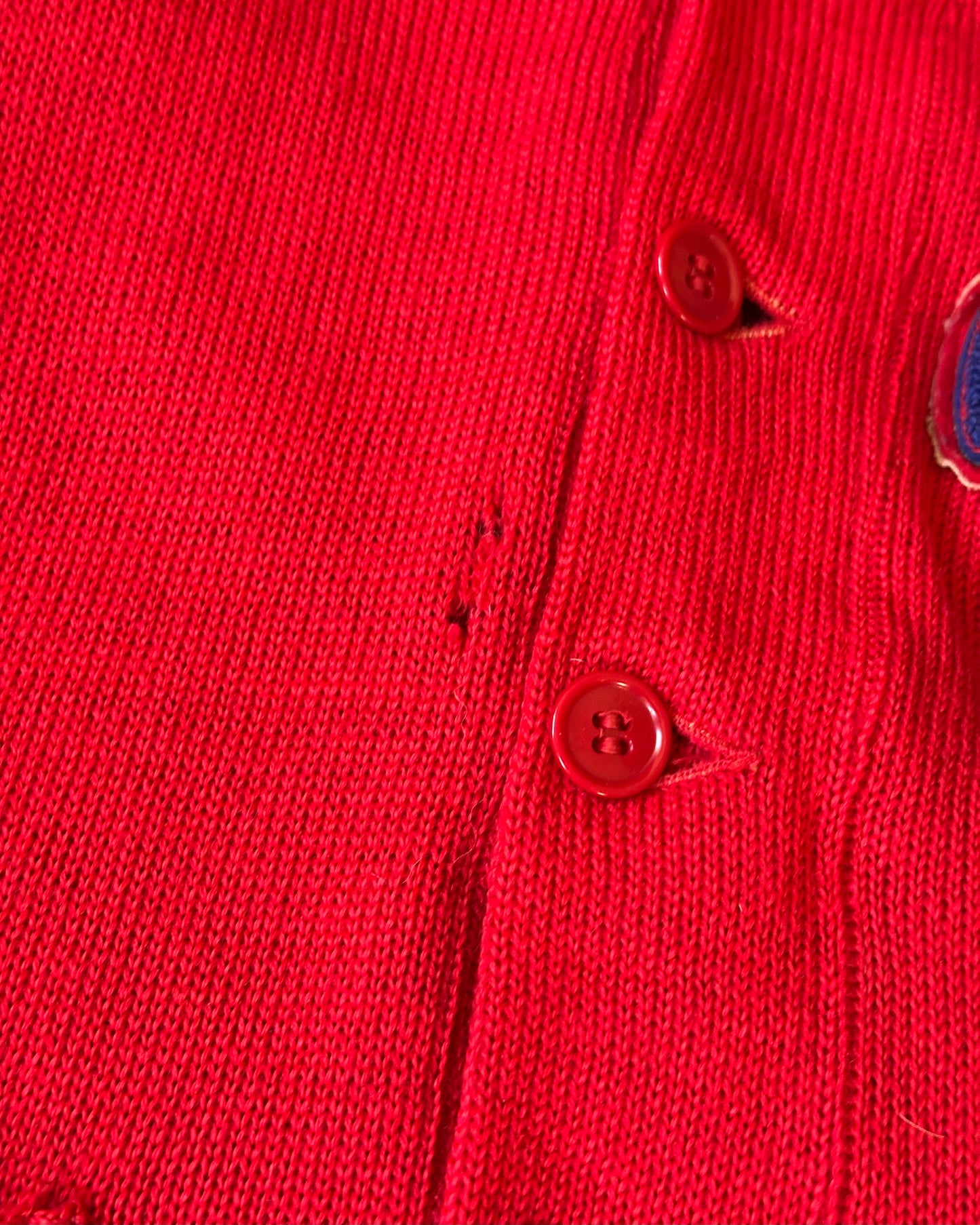 Années 1960 - Cardigan Letterman Rouge vieilli - T/M