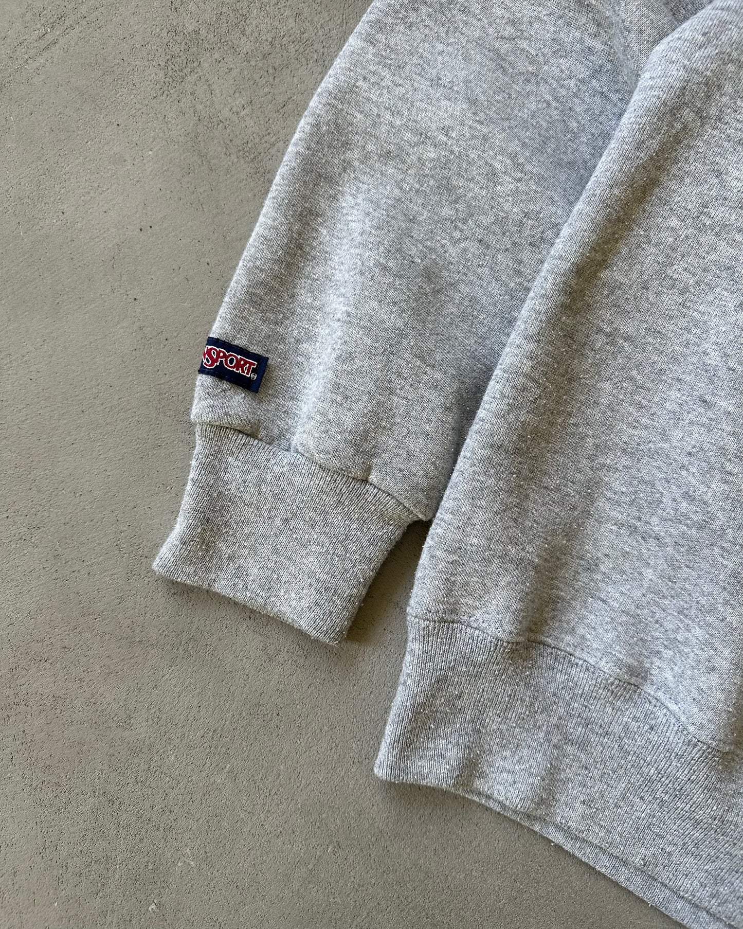 Années 90 - Sweat-shirt ras du cou Eureka gris chiné - XL