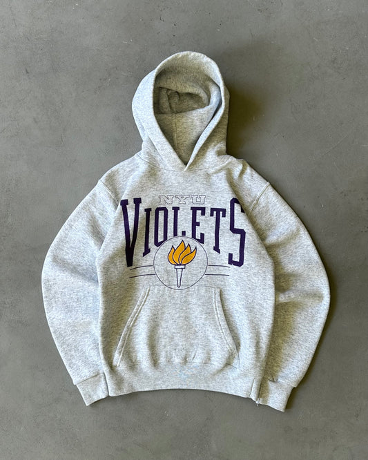 Années 90 - Sweat à capuche NYU gris cendré - XS/S